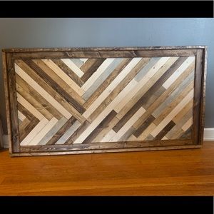 Warm Patchwork Custom Wood Wall Art 48”x24”